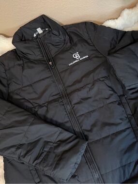 NWT Coldwell Banker Port Authority black puffer jacket Large